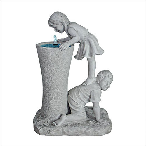 Fiberglass Girl and Boy  Statue Fountain