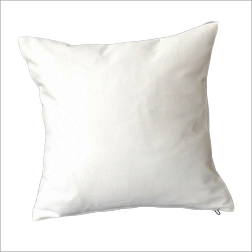 White Plain Square Polyester Cushion