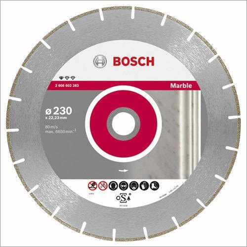Bosch Marble Cutting Blade - Diamond Tip 9 Inch Diameter Silver Color 22.23mm Bore Cutting Speed 6850 RPM | Ideal for Marble & Granite Cutting