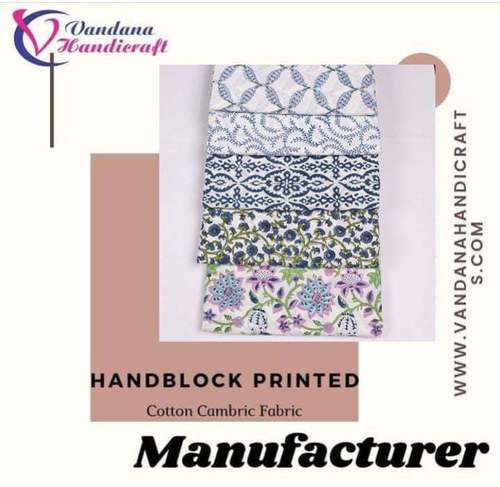 HAND BLOCK PRINTED COTTON CAMRIC FEBRICS