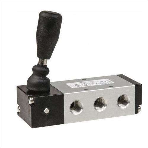 Hand Lever Valve - 5/2 Type, Mild Steel, 1/4 Inch Size | Industrial Usage, Three Hole Design