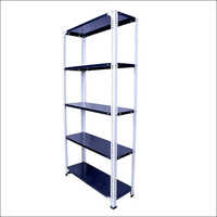Industrial Iron Rack - Mild Steel, Adjustable Height, Blue Color