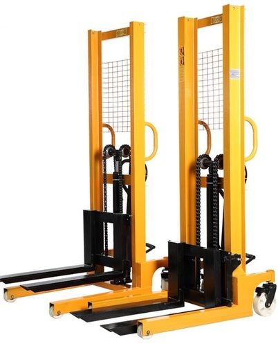 Manual Forklift Stacker - Q235 Steel, 800 mm Fork Length, Max Lifting Height 1600 mm | Sturdy, Compact Design, Smooth Performance, 1000 Kgs Capacity, One Year Warranty