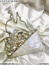Handcrafted Brass Mother of Pearl Clutch
