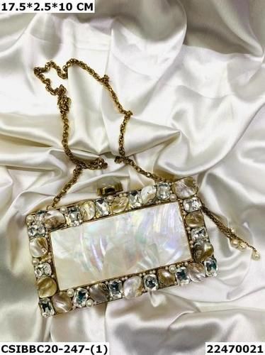 Brass Mother of Pearl Clutch