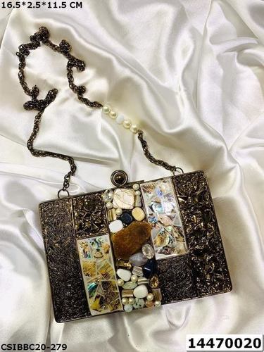 Brass MOP Designer Clutch Bag