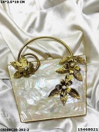 Brass Mother of Pearl Handmade Clutch
