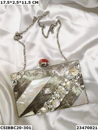 Handmade Designer Brass MOP Clutch Bag