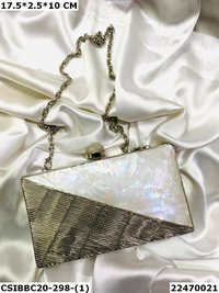 Handmade Designer Brass MOP Clutch Bag