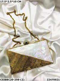 Handmade Designer Brass MOP Clutch Bag