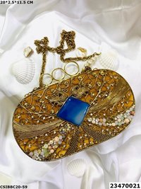 Designer Handcrafted Brass MOP Clutch