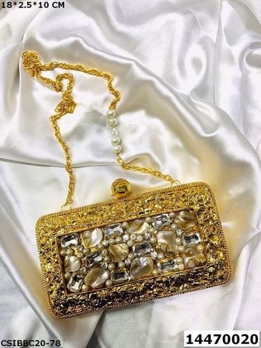 Designer Handmade Brass MOP Clutch Bag 