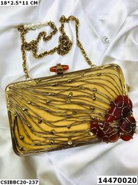Designer Handmade Brass MOP Clutch Bag