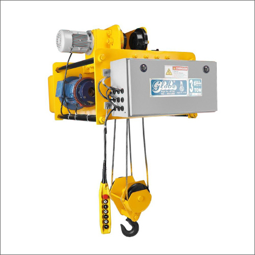 Electric Wire Rope Hoist with Manual Trolley By GLOBE OVERSEAS PVT LTD
