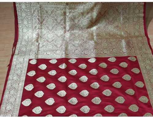 Banarsi paudi katan semi silk designer saree with gold zari weaved pallu n blouses
