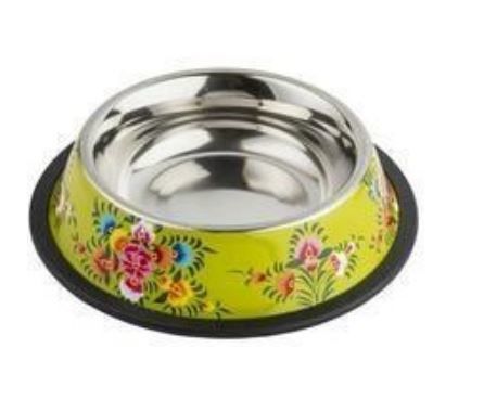 Stainless Steel Round Printed Pet Bowl