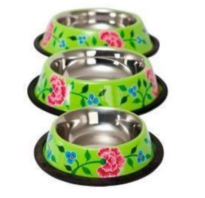 Stainless Steel Round Printed Pet Bowl