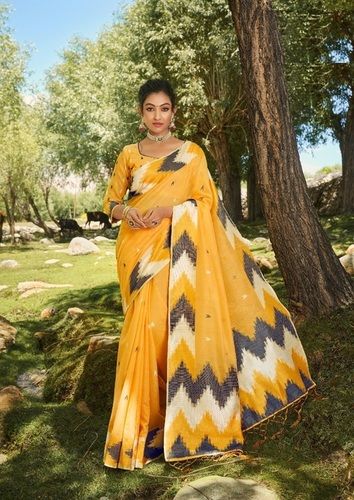 Yellow Organza Saree