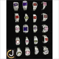 Mens Silver Single Stone Rings