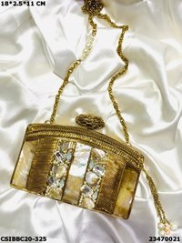 Designer Bridal Mother of Pearl Clutch Bag