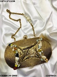 Handcrafted Sylish Brass MOP Clutch Bag