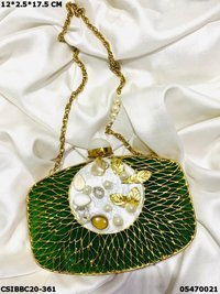 Bridal Handmade Designer Brass MOP Clutch Bag