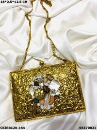 Designer Bridal Brass MOP Clutch