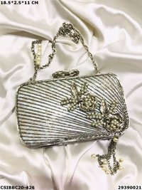 Handcrafted Designer Brass Mother of Pearl Clutch Bag