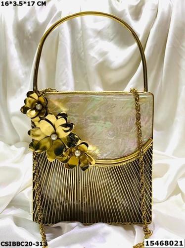 Designer Hanmade Brass MOP Clutch Bag