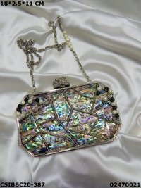 Mother of Pearl Brass Clutch Bag