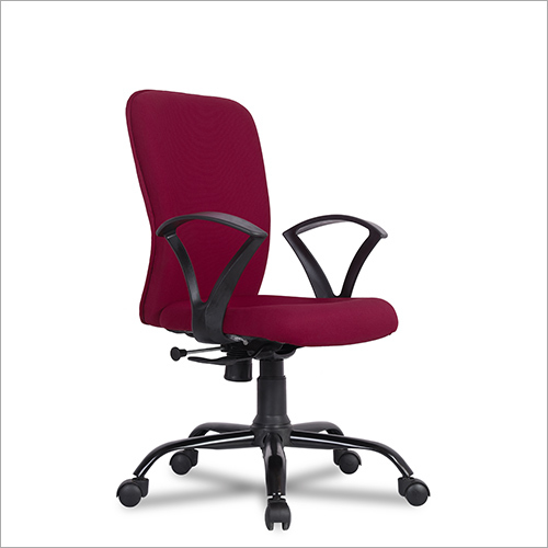 Maroon Adjustable Mid Back Office Chair
