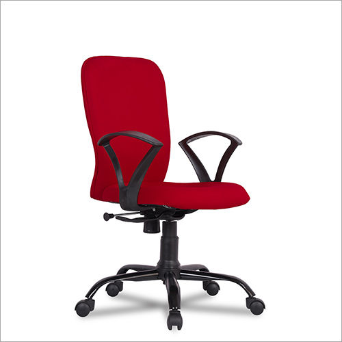 Plain Red Mid Back Office Chair