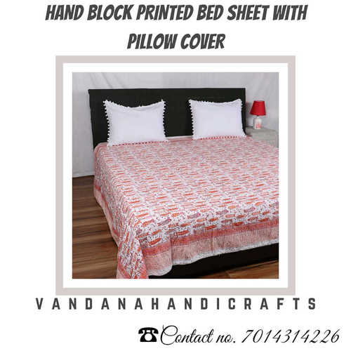 Hanblock printed cotton bedsheets