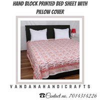 Hanblock printed cotton bedsheets