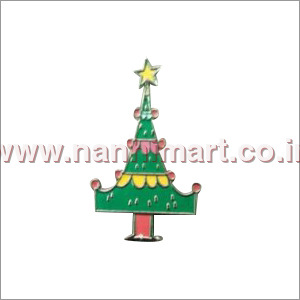 Xmas Tree Brass Lapel Pin