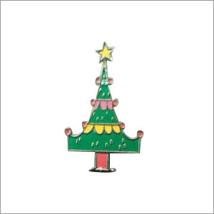 Xmas Tree Brass Lapel Pin