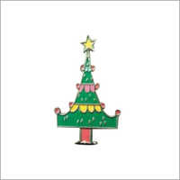 Xmas Tree Brass Lapel Pin - Color: Different Available