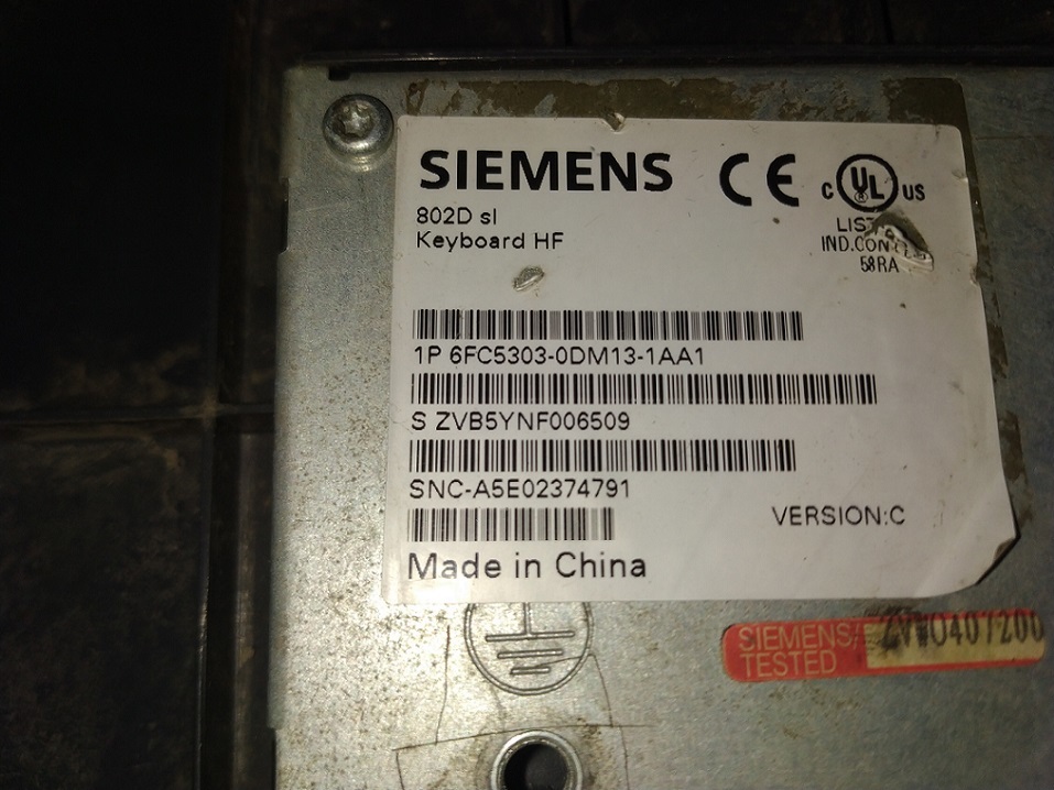 SIEMENS 6FC5303-0DM13-1AA1 KEYPAD