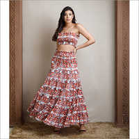 Cotton Printed Skirt Set