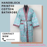 HAND BLOCK PRINTED COTTON BATHROBE