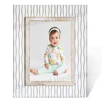 Hand Carved Wooden Photo Frame - 6x4 Inch, Burnt White Antique Finish | Polished, Folk Art Style, Ideal For Gifts And Home Decoration