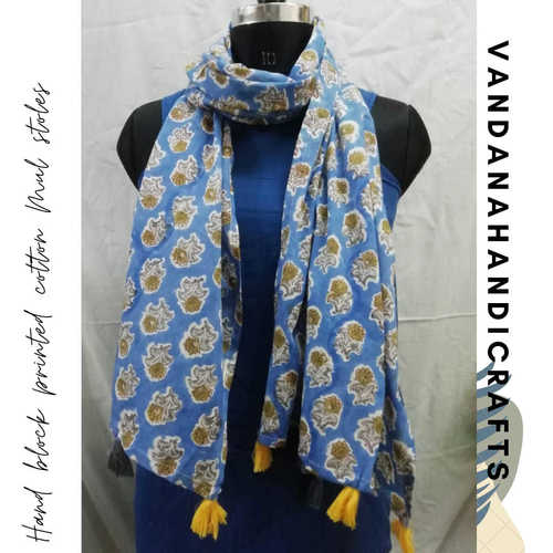 HAND BLOCK PRINTED COTTON MUL STOLES