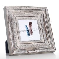 Hand Carved Wooden Photo Frame - 4x4 Inch Size, Polished White Antique Finish | Nautical Style, Perfect Gift For Home Decoration