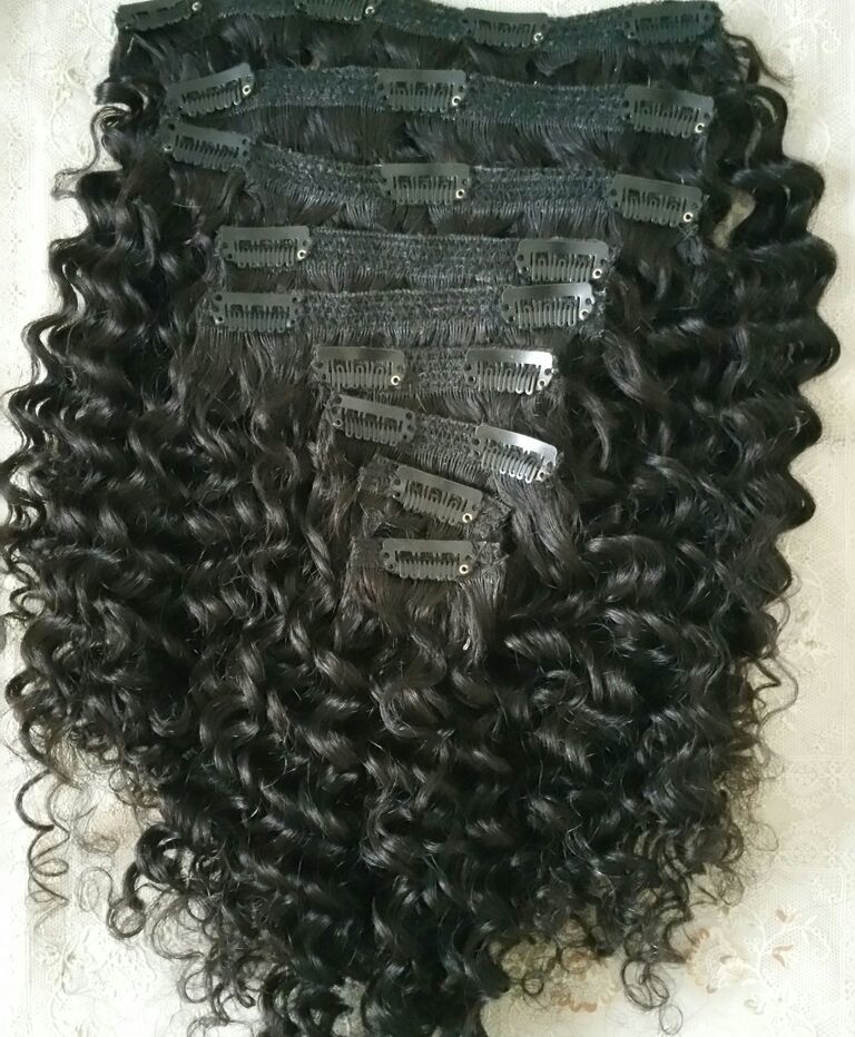 Natural Deep Curly Human Hair Clip In best hair extensions