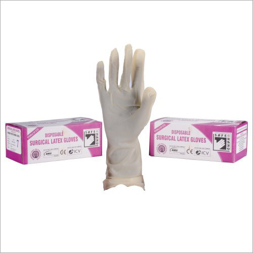 Plastic Safe Hand Surgical Gloves Powderfree Polymer Coated Sterile