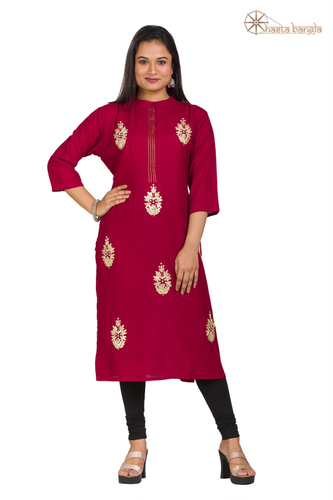 Gota Patti & Moti Hand Embroidery Cotton Kurti