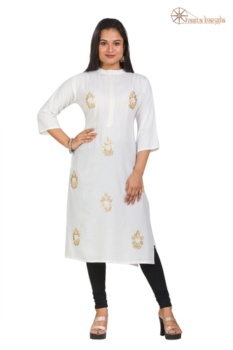 Gota Patti & Moti Hand Embroidery Cotton Kurti