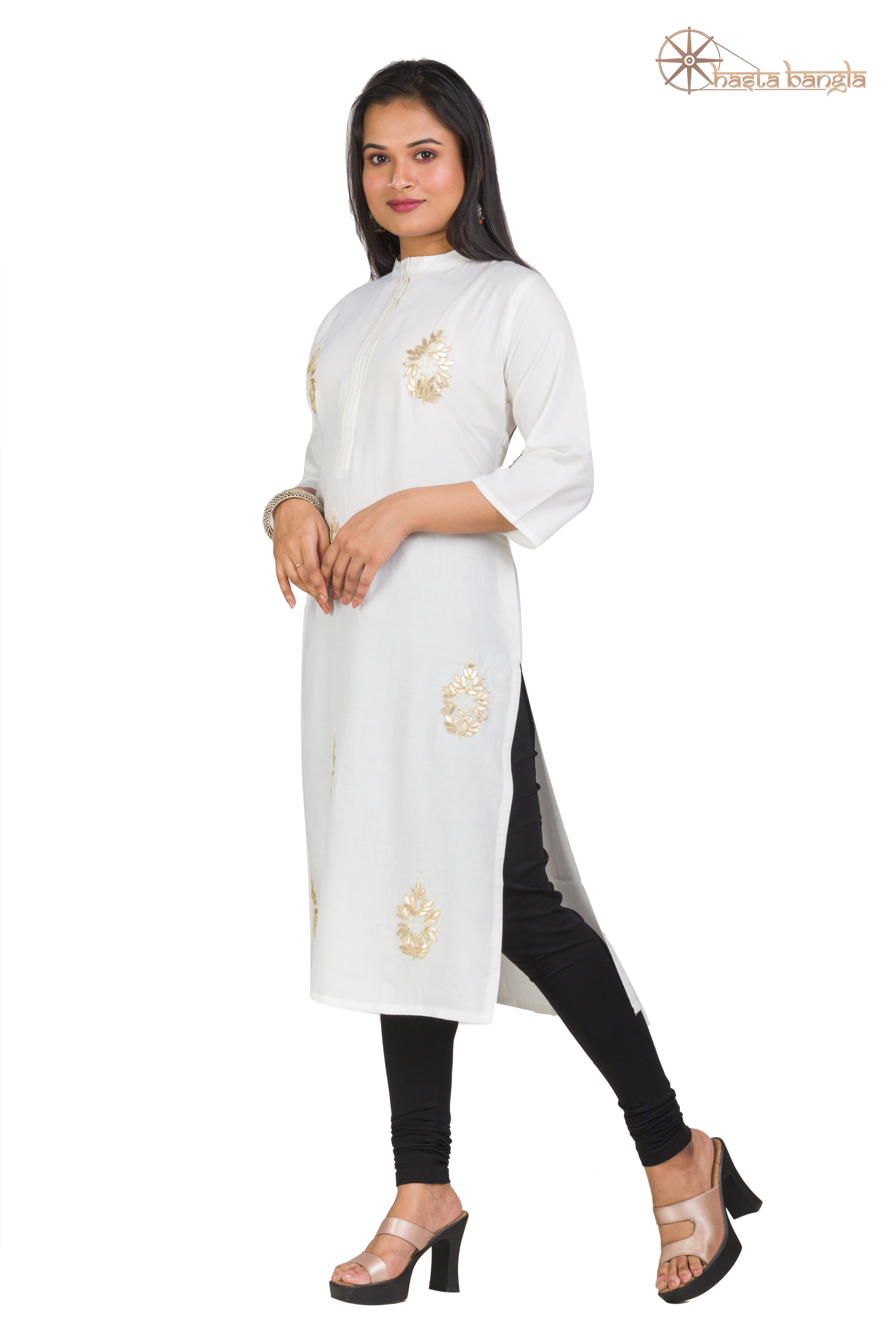 Gota Patti & Moti Hand Embroidery Cotton Kurti