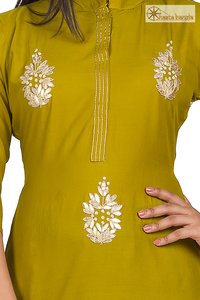 Gota Patti & Moti Hand Embroidery Cotton Kurti