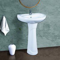 Plain White Pedestal Wash Basin